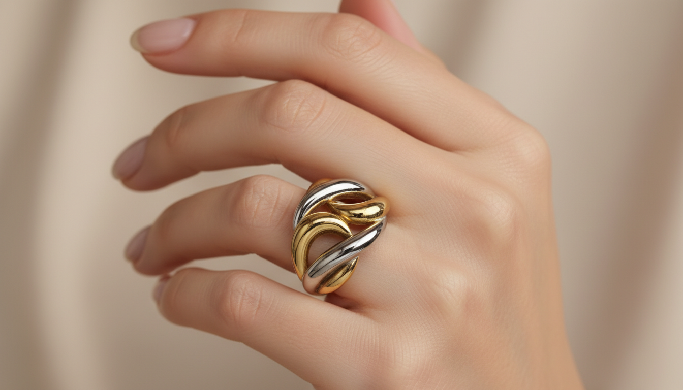 anillo dorado plateado anillo dorado plateado