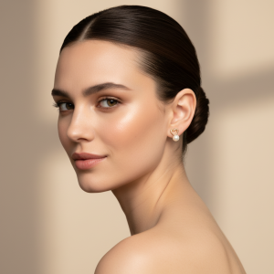 pendientes heart pearl gold