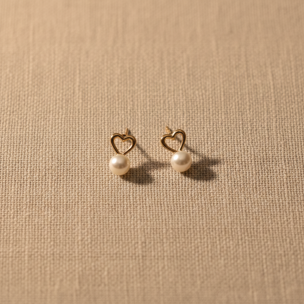 pendientes heart pearl gold pendientes heart pearl gold