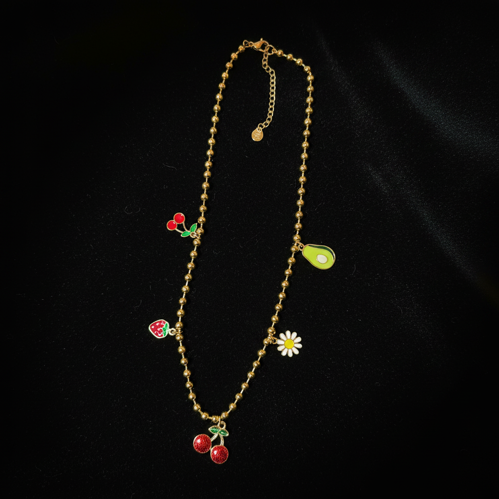 collar frutas doradas collar frutas doradas