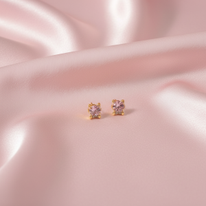 pendientes pink crystal mini